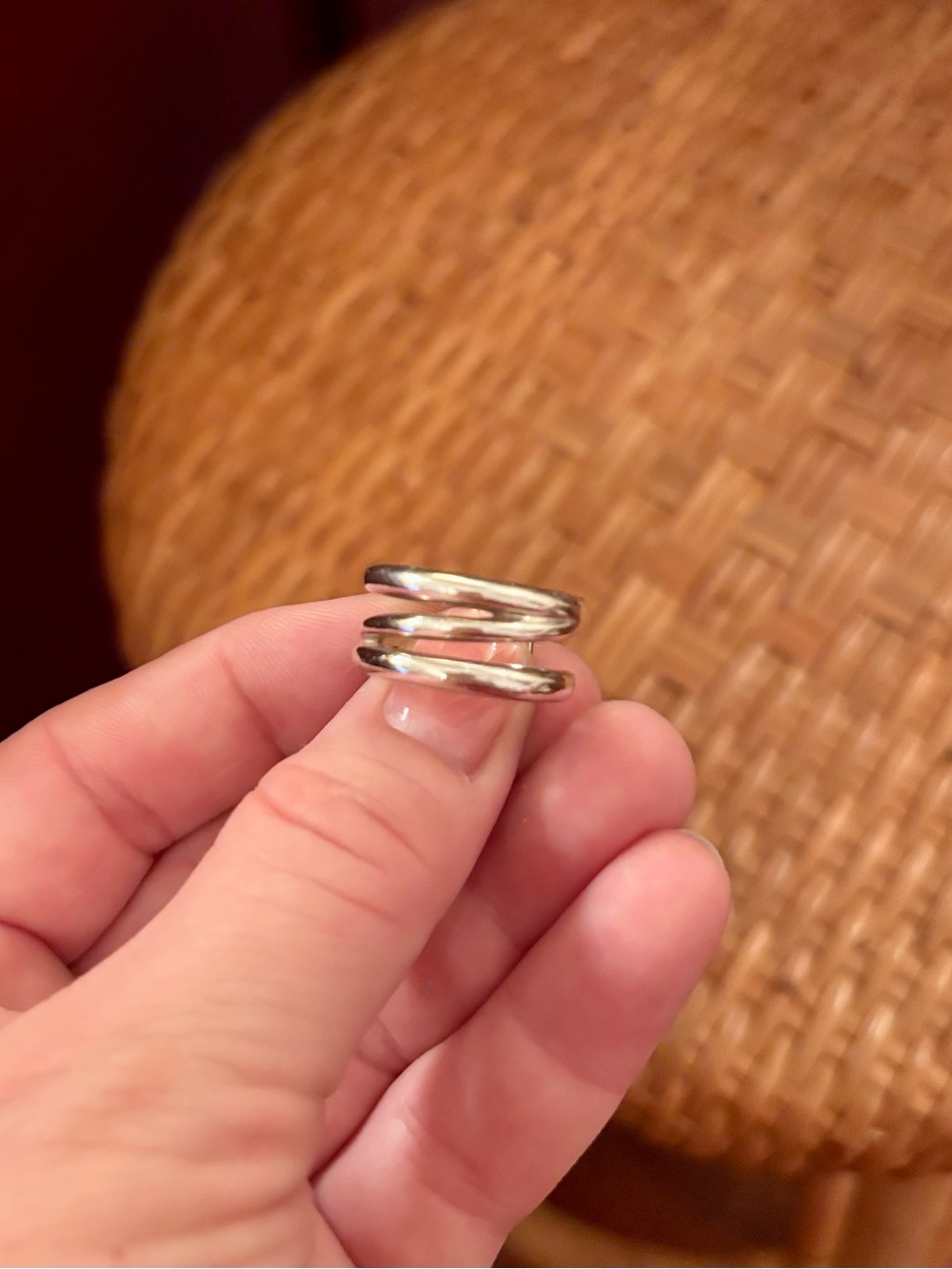 Tiffany Sterling Silver Zig Zag ring, size 7
